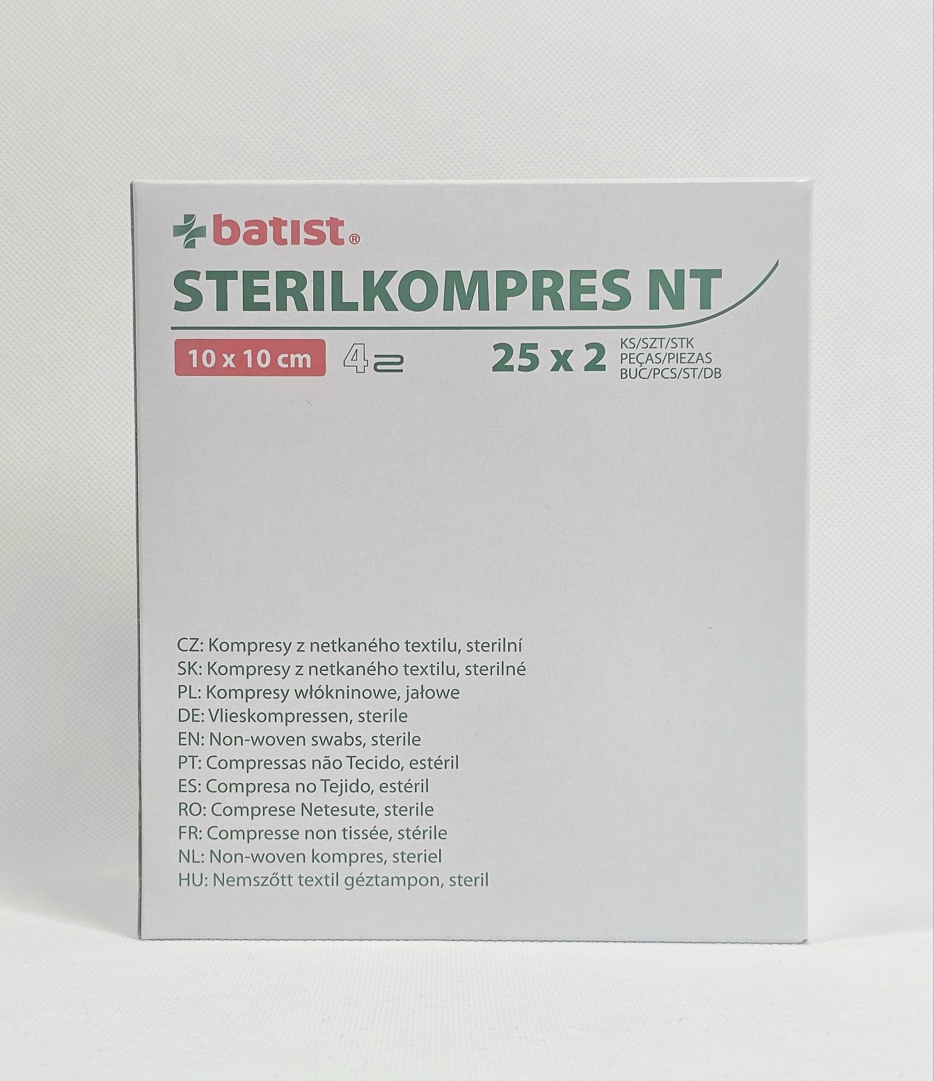 Nicht gewebte sterile Kompresse 4W 10*10cm a'2pcs-25pcs